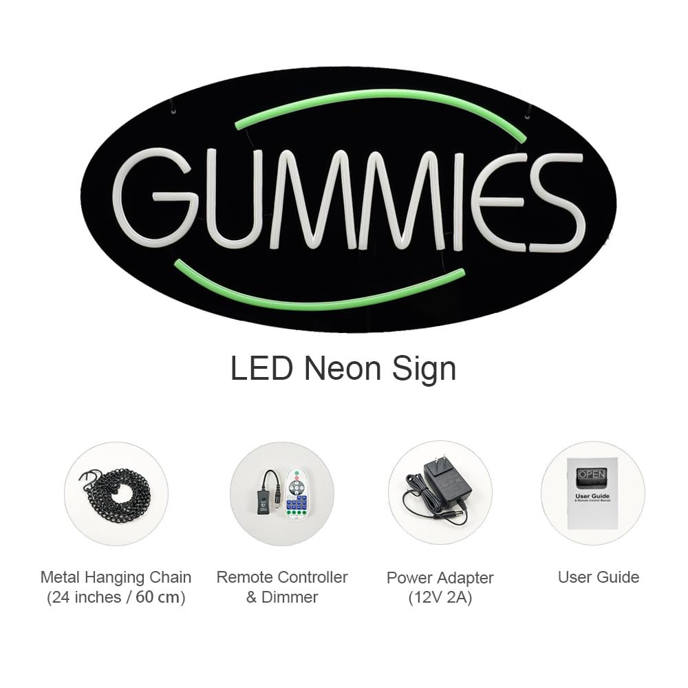 LED Gummies Neon Sign, 20"x10" - Image 5