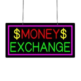 LED Money Exchange Neon Sign, 20″x10″