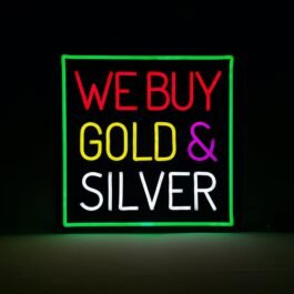We Buy Gold&Silver Neon Sign, 16″x16″