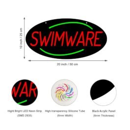 LED Swimwear Neon Sign, 20″x10″