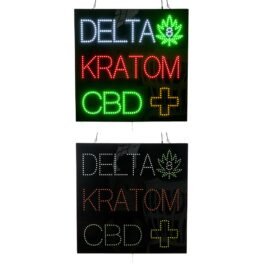 LED Delta8 Kratom CBD Sign, 24″x14″