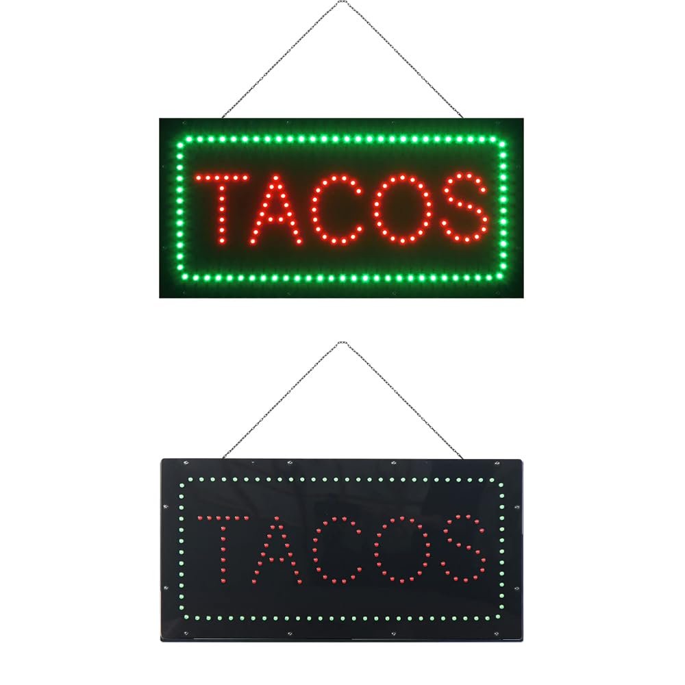 LED Tacos Sign, 19"x9.5" - Image 2