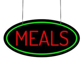 LED Meals Neon Sign, 16″x8″