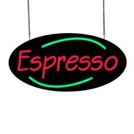 LED Espresso Neon Sign, 20″x10″