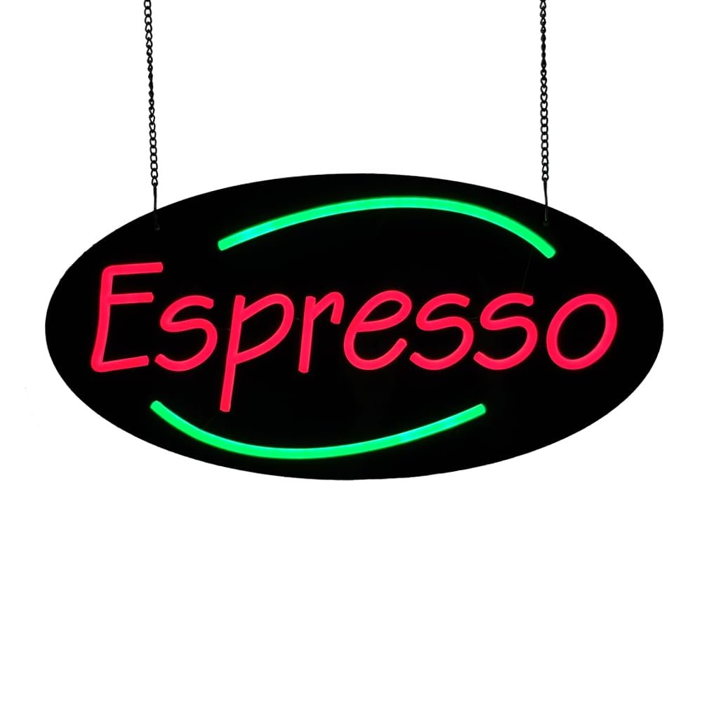 LED Espresso Neon Sign, 20"x10" - Image 2