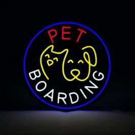 LED Pet Boarding Neon Sign, 20″x20″