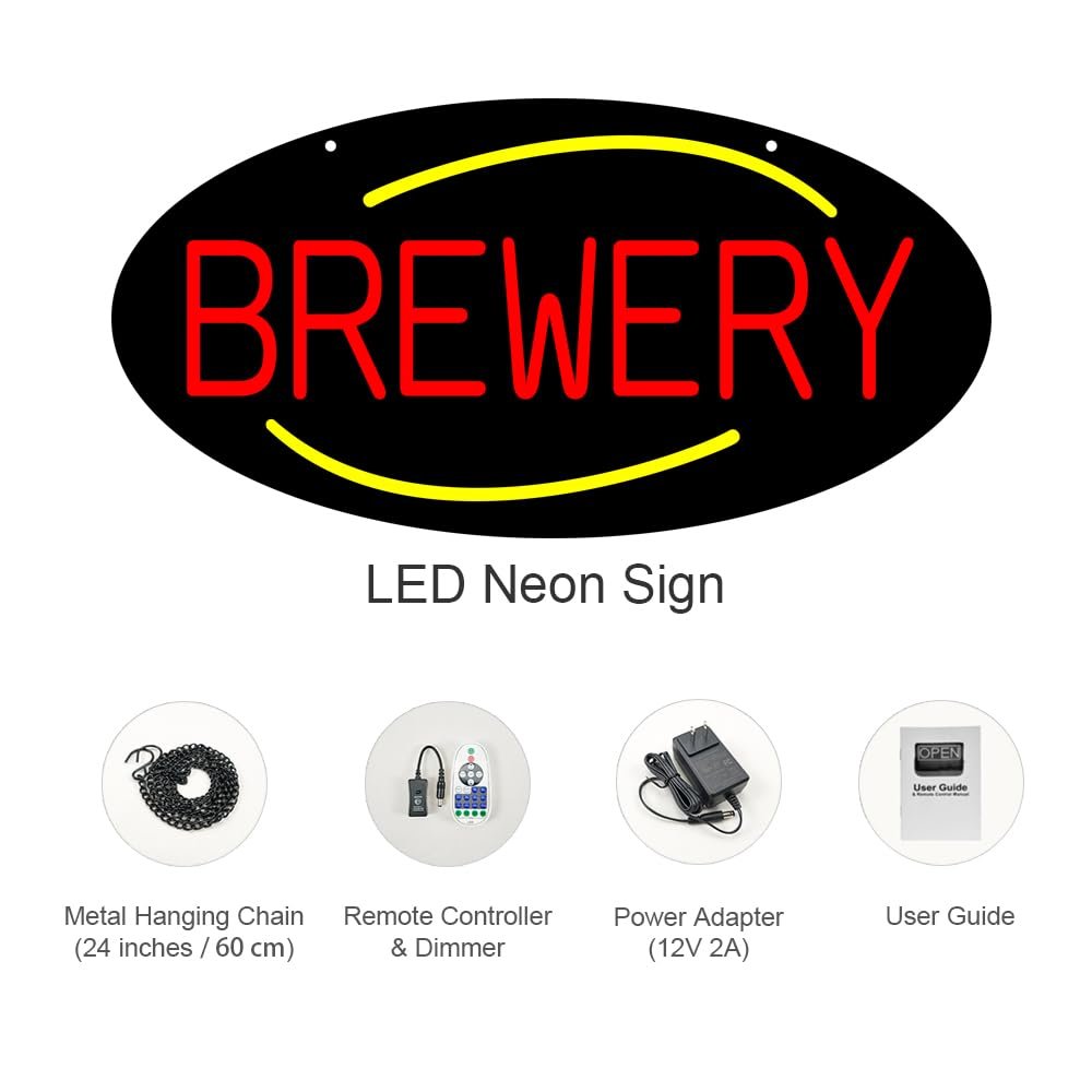 LED Brewery Neon Sign, 20"x10" - Image 3