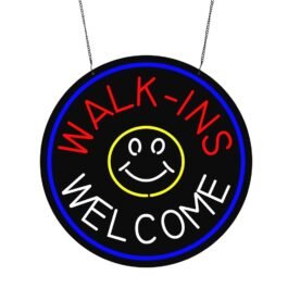 LED Walk Ins Welcome Neon Sign, 20″×20″