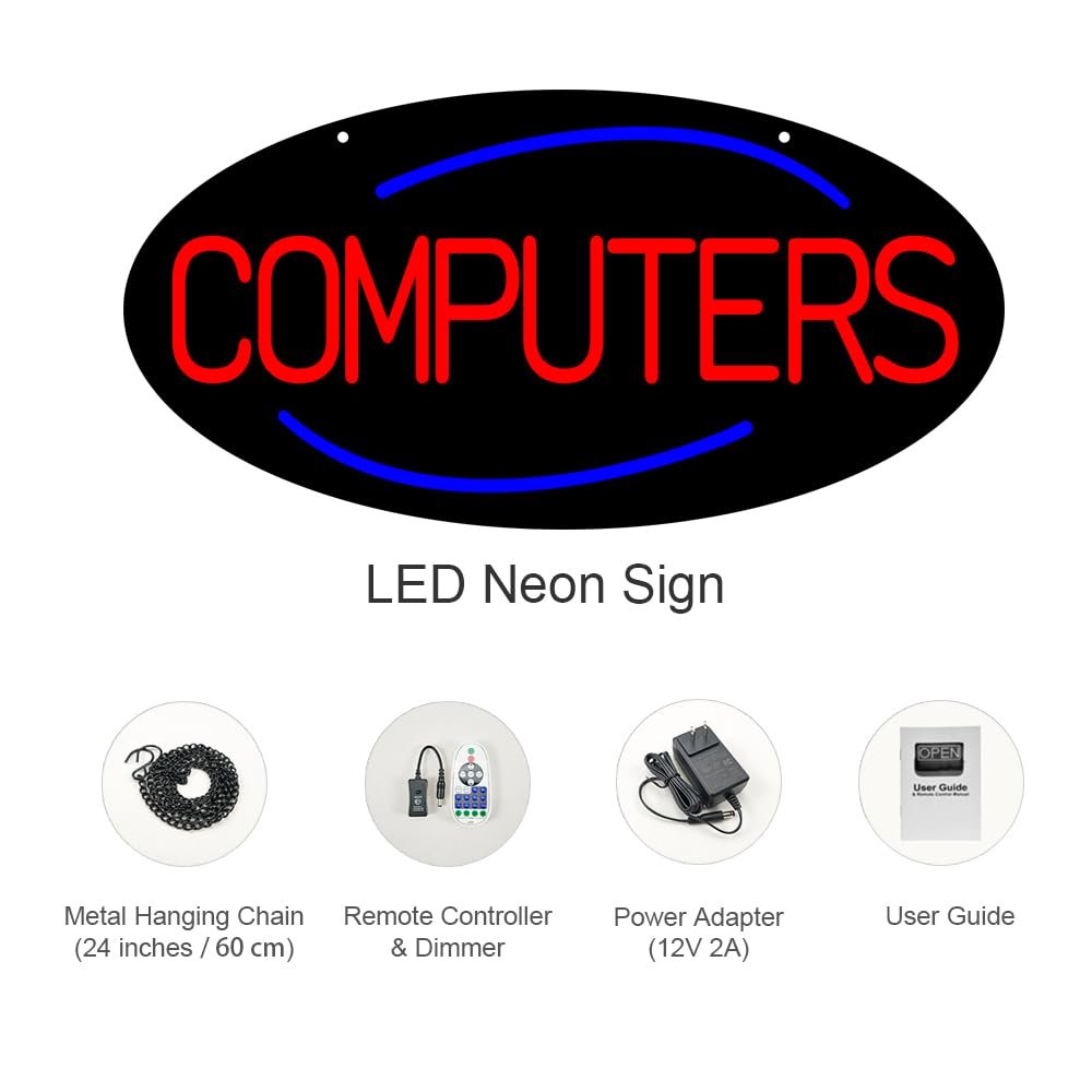 LED Computers Neon Sign, 20"x10" - Image 3