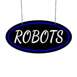 LED Robots Neon Sign, 20″×10″