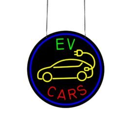 LED EV Cars Neon Sign, 20″x20″