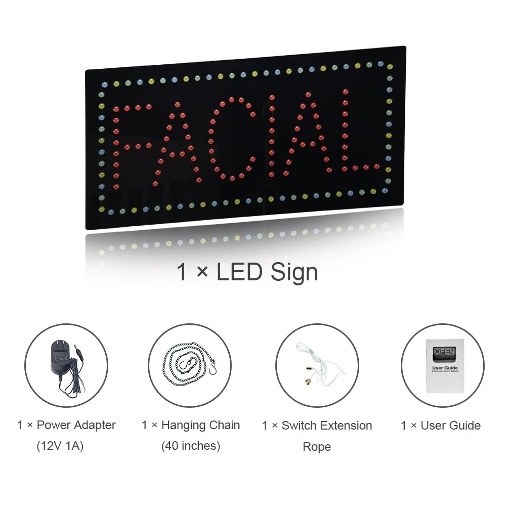 LED Facial Sign, 19"x9.5" - Image 7