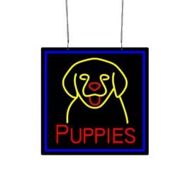 LED Puppies Neon Sign, 16″×16″