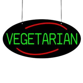 LED Vegetarian Neon Sign, 24″x12″