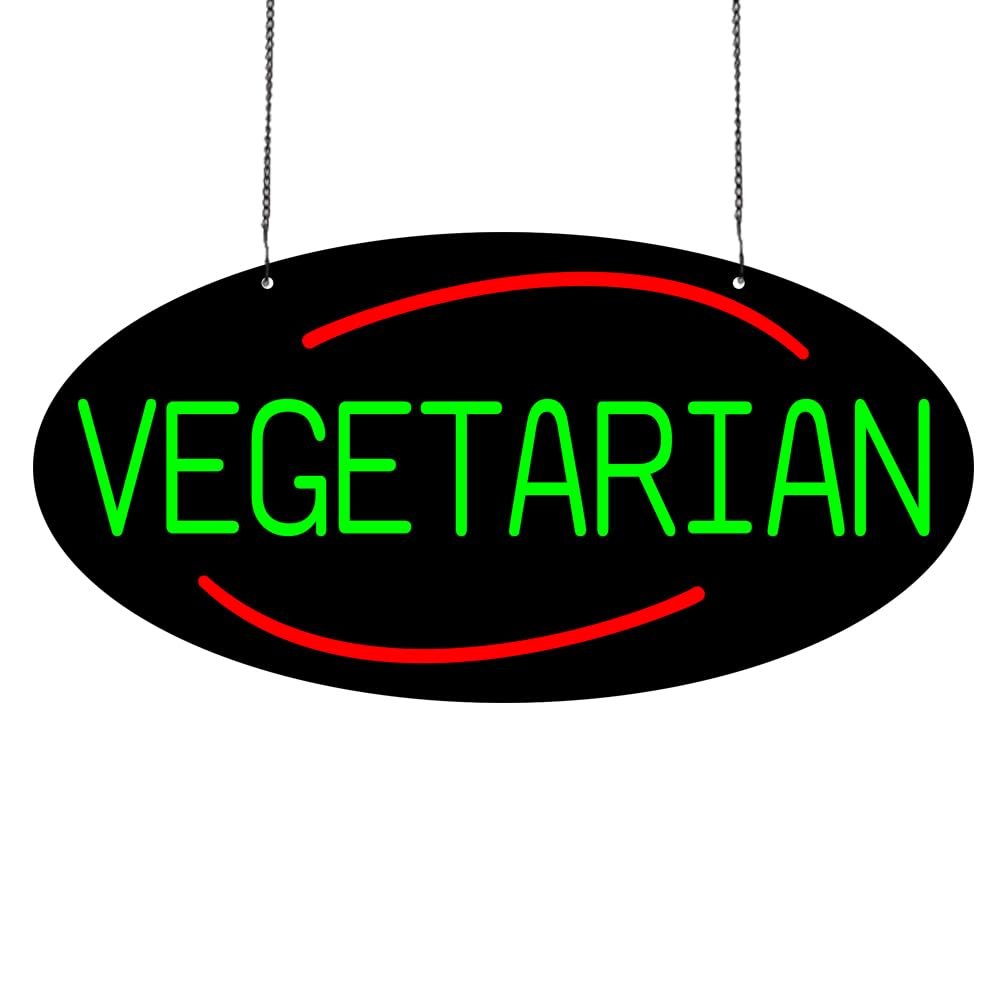 LED Vegetarian Neon Sign, 24"x12"