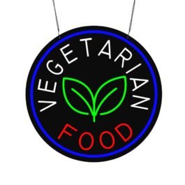 LED Vegetarian Food Neon Sign, 20″×20″