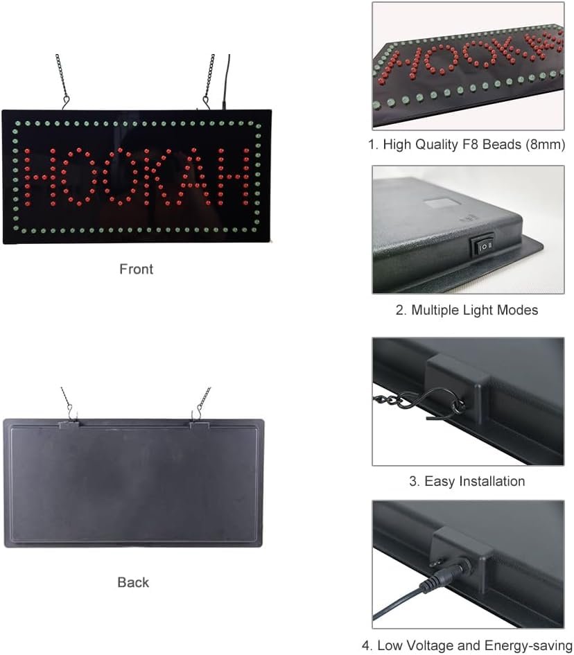 LED Hookah Dot Sign, 19"x9.5" - Image 5