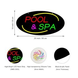 LED Pool Spa Neon Sign, 20″x10″