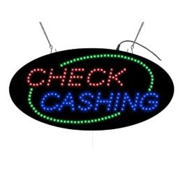 LED Check Cashing Sign, 19″x9.5″