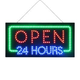 LED Open 24 Hours Sign, 19″×9.5″