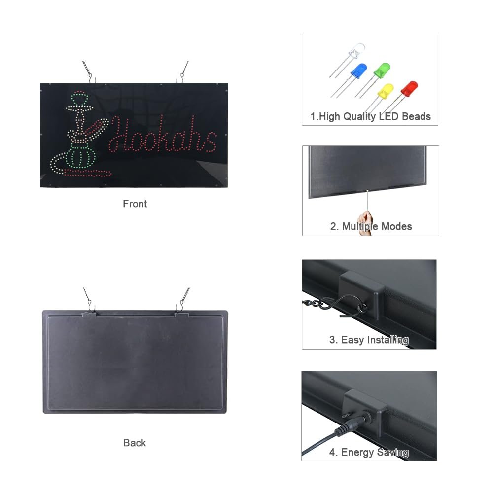 LED Hookah Dot Sign, 31"x17" - Image 3