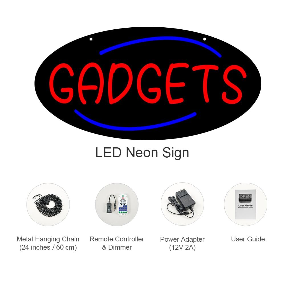 LED Gadgets Neon Sign, 20"x10" - Image 3