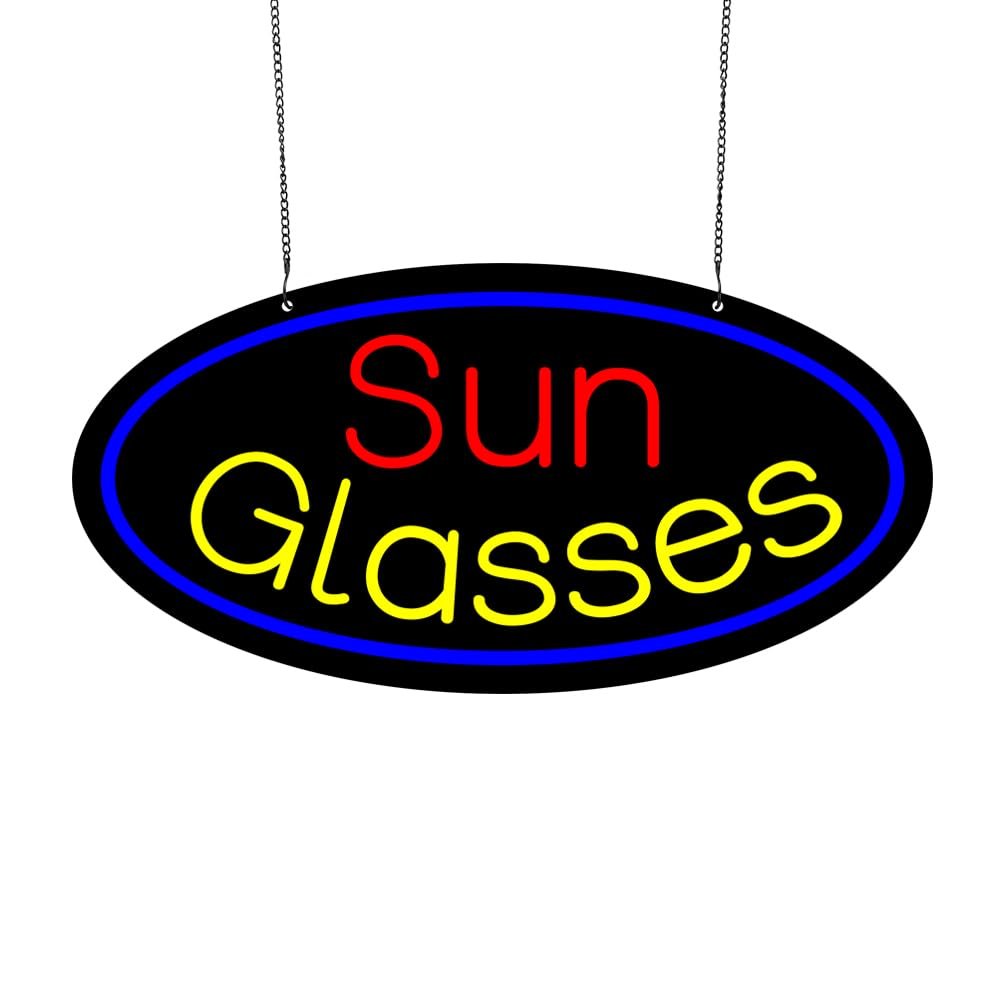 LED Sun Glasses Neon Sign, 20"x10"