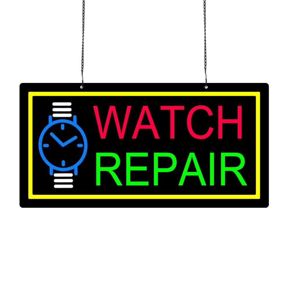 LED Watch Repair Neon Sign, 24"x12"