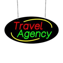 LED Travel Agency Neon Sign, 20″x10″