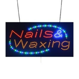 Nails Waxing LED Sign for Hair Salon, 24″x12″