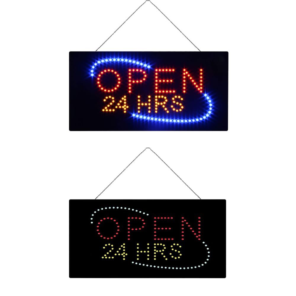LED Open 24 HRS Sign, 19"×9.5" - Image 2