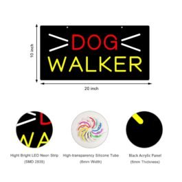 LED Dog Walker Neon Sign, 20″x10″
