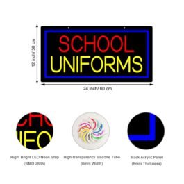 LED School Uniforms Neon Sign, 24″x12″