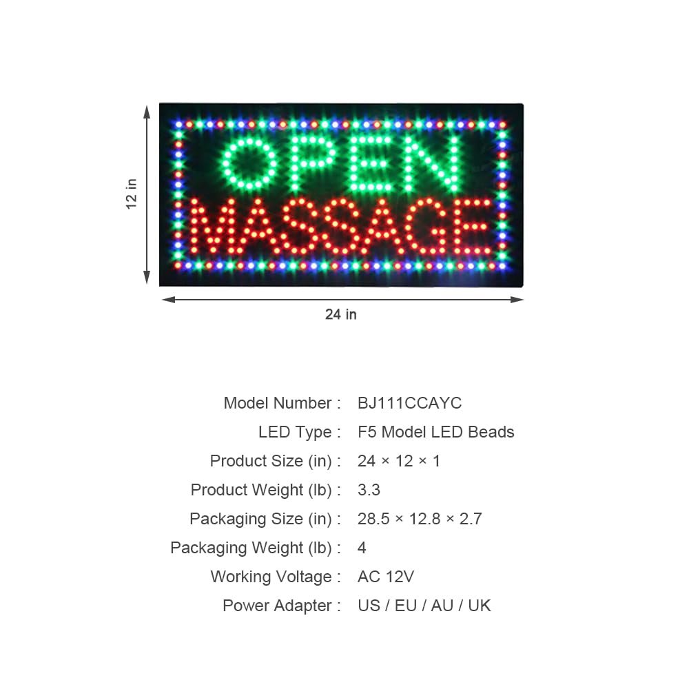 LED Massage Sign, 24"x12" - Image 5