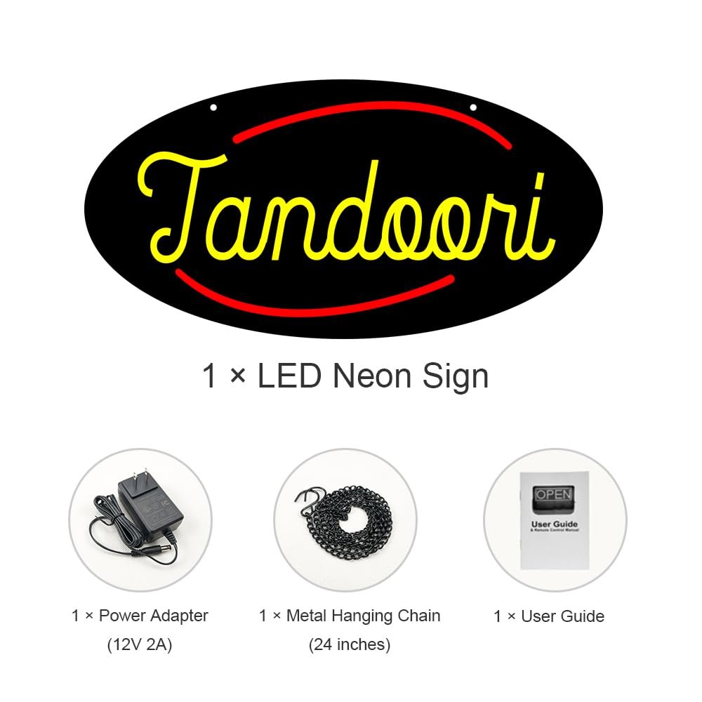 LED Tandoori Neon Sign, 24"x12" - Image 3