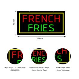 LED French Fries Sign, 20″×10″