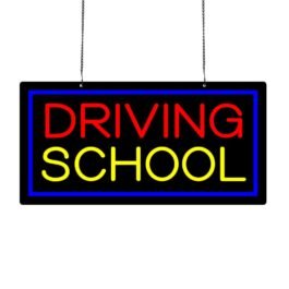 LED Driving School Neon Sign, 20″x10″