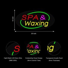 LED SPA Waxing Neon Sign, 20″x10″