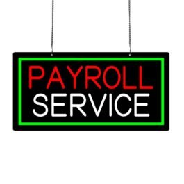 LED Payroll Service Neon Sign, 20″x10″