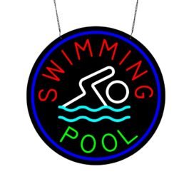 LED Swimming Pool Neon Sign, 16″×16″