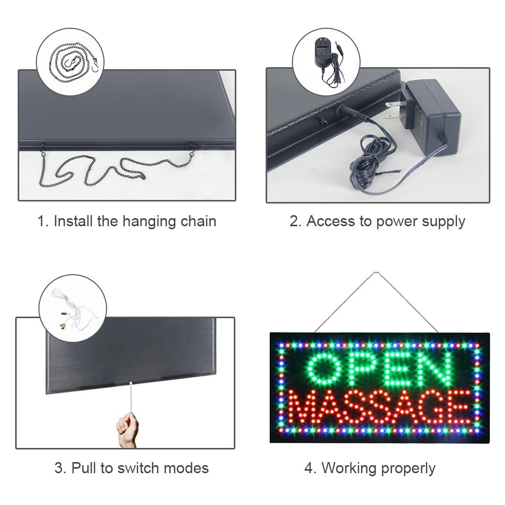 LED Massage Sign, 24"x12" - Image 6