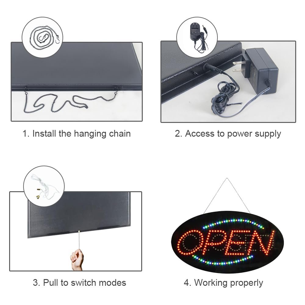 LED Open Closed Sign, 19"x9.5" - Image 4