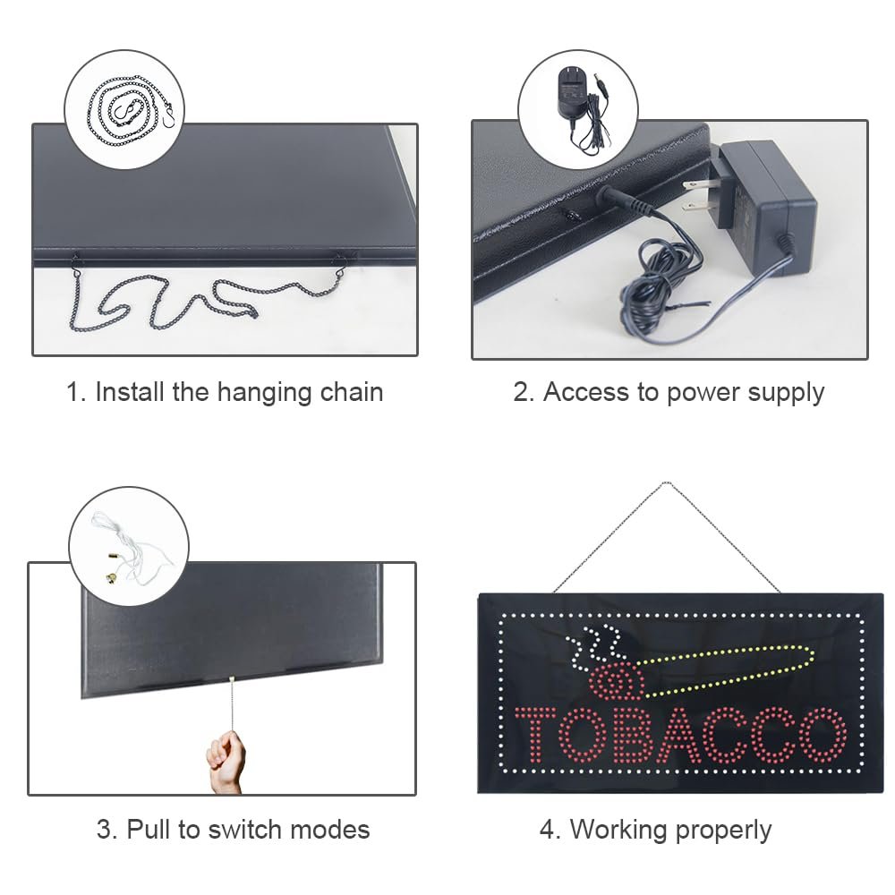 LED Tobacco Dot Sign, 24"×12" - Image 5
