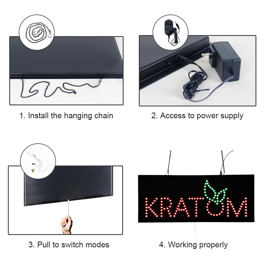 LED Kratom Dot Sign, 27"x11" - Image 5