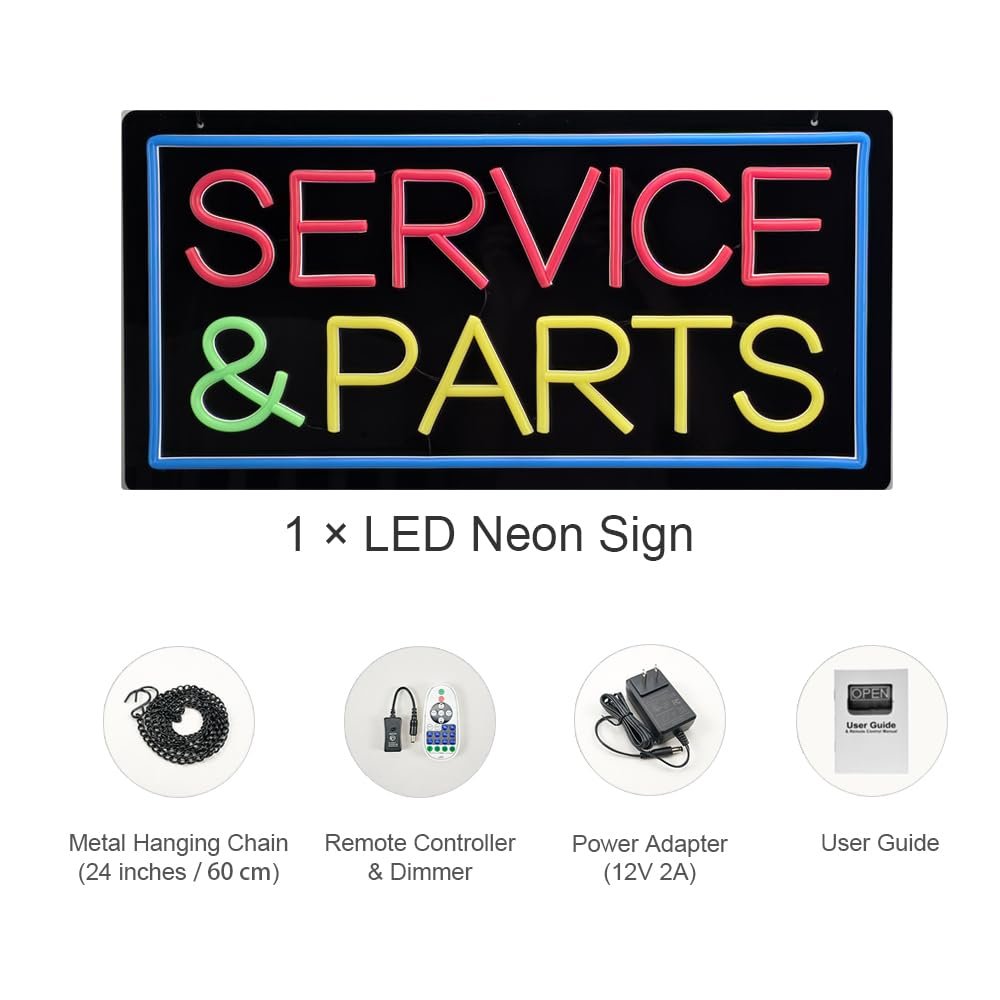 LED Service Parts Neon Sign, 20"x10" - Image 4