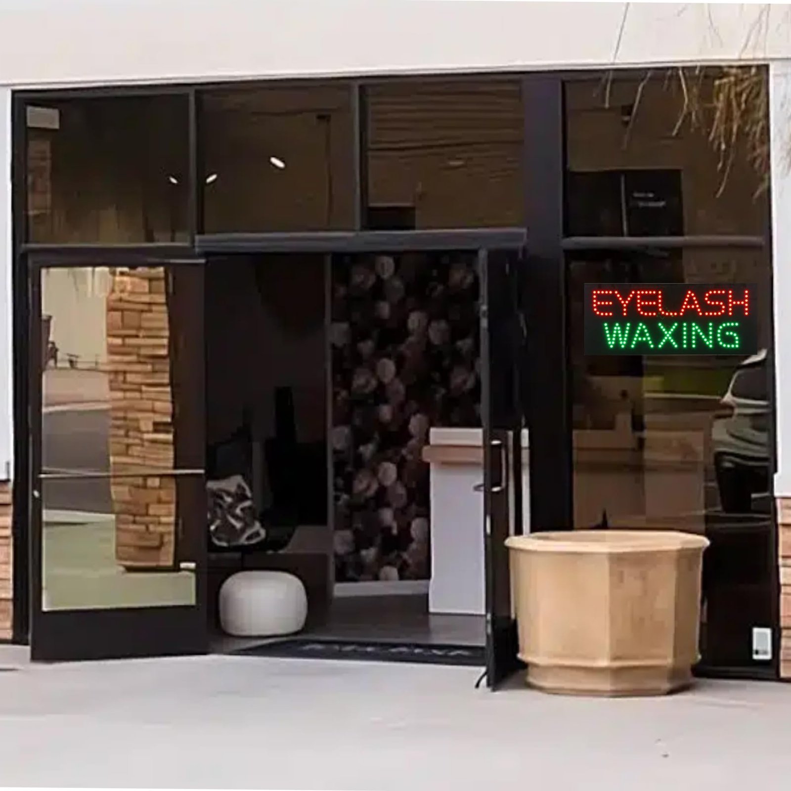 LED Eyelash Waxing Sign, 27"x11" - Image 2