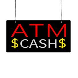 LED ATM Cash Neon Sign, 19”x9.5”