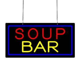 LED Soup Bar Neon Sign, 20″x10″