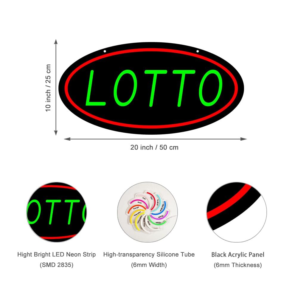 LED Lotto Neon Sign, 20"x10" - Image 2