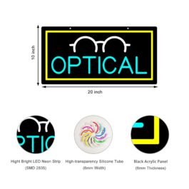 LED Optical Neon Sign, 20”x10”